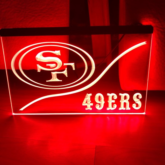 SAN FRANCISCO 49ERS LED NEON RED LIGHT SIGN 8x12 - Picture 3 of 3